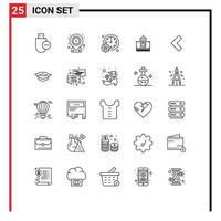 Universal Icon Symbols Group of 25 Modern Lines of transfer bundle time money schedule Editable Vector Design Elements