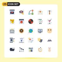 Universal Icon Symbols Group of 25 Modern Flat Colors of greetings card eye tactic planning Editable Vector Design Elements