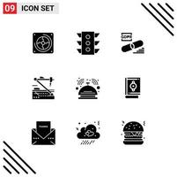 User Interface Pack of 9 Basic Solid Glyphs of robot medical rule future secure Editable Vector Design Elements