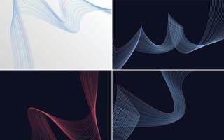 Collection of geometric minimal lines pattern set vector