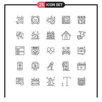 Pictogram Set of 25 Simple Lines of box computer diving audio ableton Editable Vector Design Elements