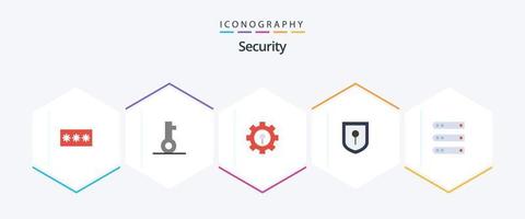Security 25 Flat icon pack including hosting. database. security. security. setting vector