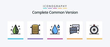 Complete Common Version Line Filled 5 Icon Pack Including beaker. shop. statistics. online. cart. Creative Icons Design vector