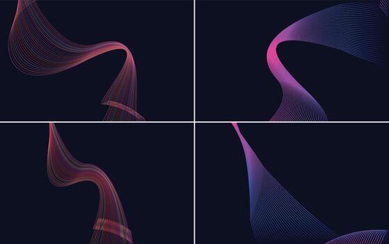 Collection of geometric minimal lines pattern set vector