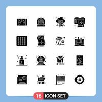 16 Creative Icons Modern Signs and Symbols of estimation gird cloud folder process Editable Vector Design Elements