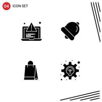 Mobile Interface Solid Glyph Set of Pictograms of development shopping web education business Editable Vector Design Elements