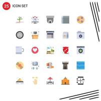 Mobile Interface Flat Color Set of 25 Pictograms of share home ware camera home appliances Editable Vector Design Elements