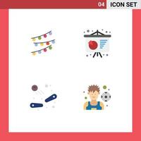 4 Universal Flat Icons Set for Web and Mobile Applications decorations fun celebtare conference poster play Editable Vector Design Elements