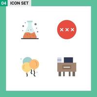 Modern Set of 4 Flat Icons and symbols such as pollution father password security desk Editable Vector Design Elements
