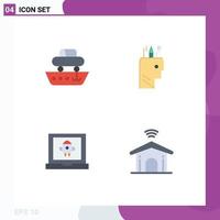 Modern Set of 4 Flat Icons Pictograph of car app transport pen launch Editable Vector Design Elements