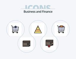 paquete de iconos lleno de línea de finanzas 5 diseño de iconos. . . cartera. verificar. comprar vector