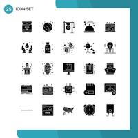 paquete de iconos de vector de stock de 25 signos y símbolos de línea para codificar elementos de diseño de vector editables de sonido de menú de audio de restaurante