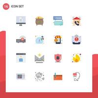 16 Universal Flat Colors Set for Web and Mobile Applications presentation estate pot contact message Editable Pack of Creative Vector Design Elements