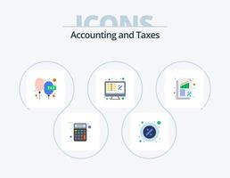 Taxes Flat Icon Pack 5 Icon Design. finance. business. rent. rate. floating vector