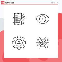 Pictogram Set of 4 Simple Filledline Flat Colors of ecommerce cursor shopping human mind Editable Vector Design Elements