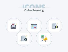 Online Learning Flat Icon Pack 5 Icon Design. download. website. letter. web. education vector