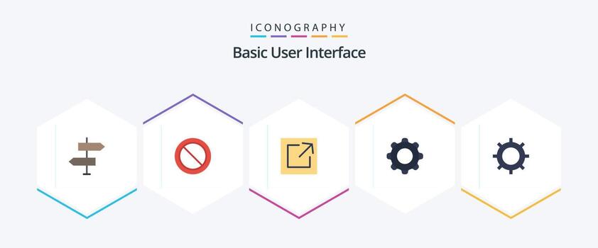 Basic 25 Flat icon pack including basic. mobile. set. interface. application vector