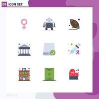 Flat Color Pack of 9 Universal Symbols of drive connected american computers commercial Editable Vector Design Elements