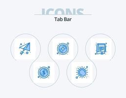 Tab Bar Blue Icon Pack 5 Icon Design. marketing. digital. email. book. new vector