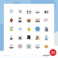 Universal Icon Symbols Group of 25 Modern Flat Colors of camera imac program algorithm device computer Editable Vector Design Elements