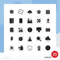 conjunto de 25 iconos de interfaz de usuario modernos signos de símbolos para la configuración del navegador de error elementos de diseño vectorial editables del festival estrella vector