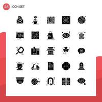 Pack of 25 creative Solid Glyphs of love online fix education speaker Editable Vector Design Elements