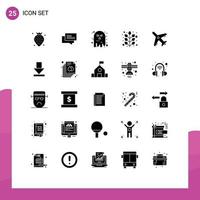 25 Thematic Vector Solid Glyphs and Editable Symbols of airport leaf avatar fall scary Editable Vector Design Elements