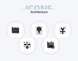 Architecture Glyph Icon Pack 5 Icon Design. pause. light. blue. idea. print vector