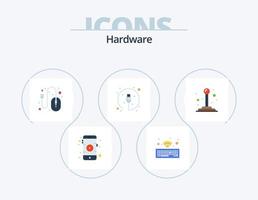 paquete de iconos planos de hardware 5 diseño de iconos. . palanca de mando. ratón. control. enchufar vector