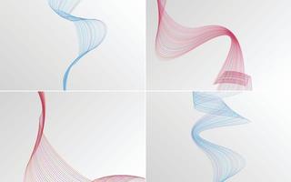 Collection of geometric minimal lines pattern set vector