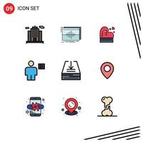 Set of 9 Modern UI Icons Symbols Signs for human avatar classic wedding piano Editable Vector Design Elements