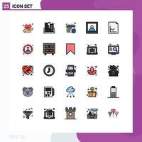 Universal Icon Symbols Group of 25 Modern Filled line Flat Colors of audience document calendar analytics man Editable Vector Design Elements