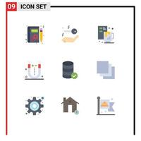 Modern Set of 9 Flat Colors and symbols such as service hosting process science magnet Editable Vector Design Elements