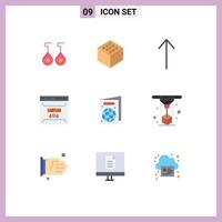 9 Universal Flat Colors Set for Web and Mobile Applications printing modeling development passport beach Editable Vector Design Elements