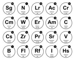 20 Preiodic table of the elements Icon Pack Design vector