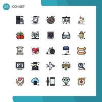 Set of 25 Modern UI Icons Symbols Signs for currency coins cake study presentation Editable Vector Design Elements