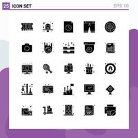 25 iconos creativos, signos y símbolos modernos de la configuración del archivo de configuración del proceso, elementos de diseño vectorial editables para pantalones vector