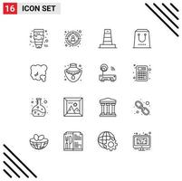 Modern Set of 16 Outlines and symbols such as environment air technology purchase e Editable Vector Design Elements