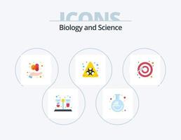 paquete de iconos planos de biología 5 diseño de iconos. . reproducción. cápsula. células. biológico vector