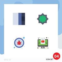 Universal Icon Symbols Group of 4 Modern Flat Icons of grid repair decoration islam computer Editable Vector Design Elements