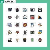 conjunto de 25 iconos modernos de ui símbolos signos para fiesta dis regalo celebración termómetro elementos de diseño vectorial editables vector