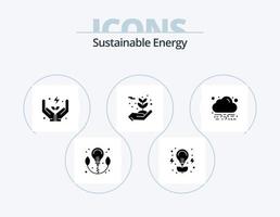 paquete de iconos de glifos de energía sostenible 5 diseño de iconos. nube. energía. energía. proteger. medioambiente vector