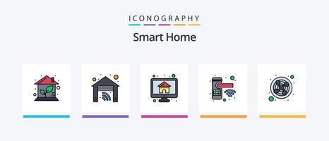 Smart Home Line Filled 5 Icon Pack Including home. ventilation. knob. kitchen. exhaust. Creative Icons Design vector