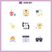 Set of 9 Modern UI Icons Symbols Signs for star abstract product finance business Editable Vector Design Elements