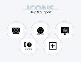 Help And Support Glyph Icon Pack 5 Icon Design. lifebuoy. circle. question. mail. email vector