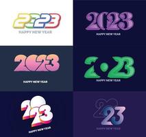 Big Set of 2023 Happy New Year logo text design 2023 number design template vector