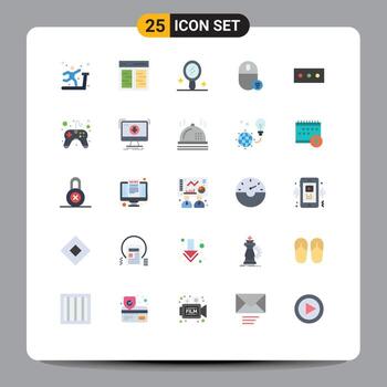 Modern Set of 25 Flat Colors and symbols such as security mouse user hardware devices Editable Vector Design Elements