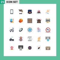 Universal Icon Symbols Group of 25 Modern Flat Colors of allergy wedding play plate fire Editable Vector Design Elements