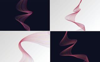 Modern wave curve abstract vector background pack for presentations. flyers. and brochures