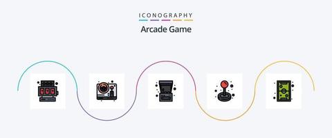 Arcade Line Filled Flat 5 Icon Pack Including kids. fun. fun. play. fun vector